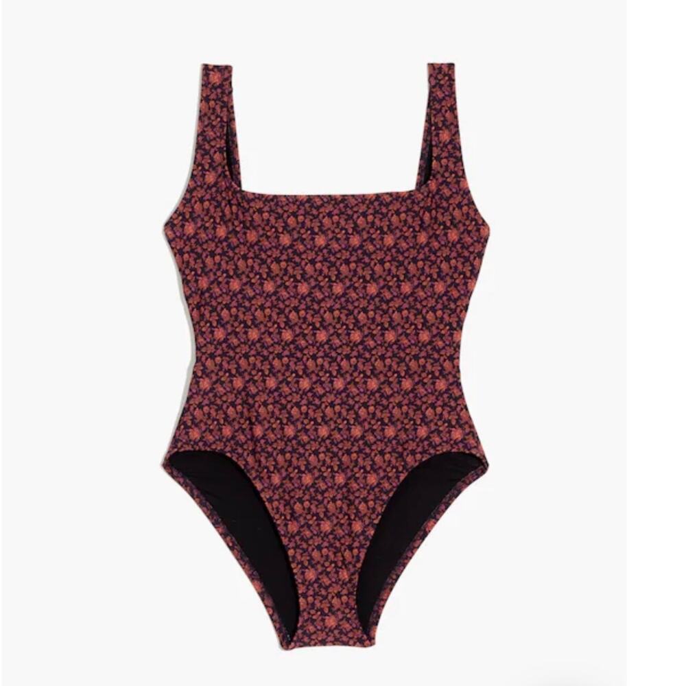 Madewell Second Wave Square Neck One Piece Swimsuit Orchard Floral NWOT XL